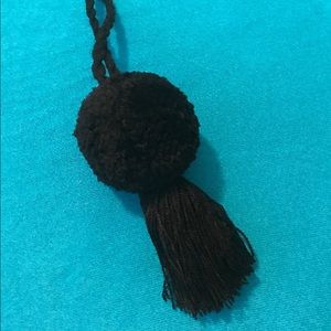 Handmade Pom Pom  big boho style back black decor